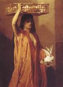Frederick Goodall Marchande de pigeons egyptienne (mk32) oil painting